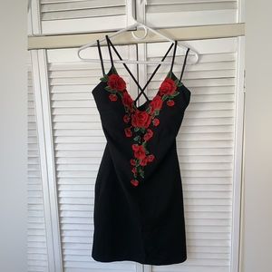 Windsor Roses Black Mini Dress